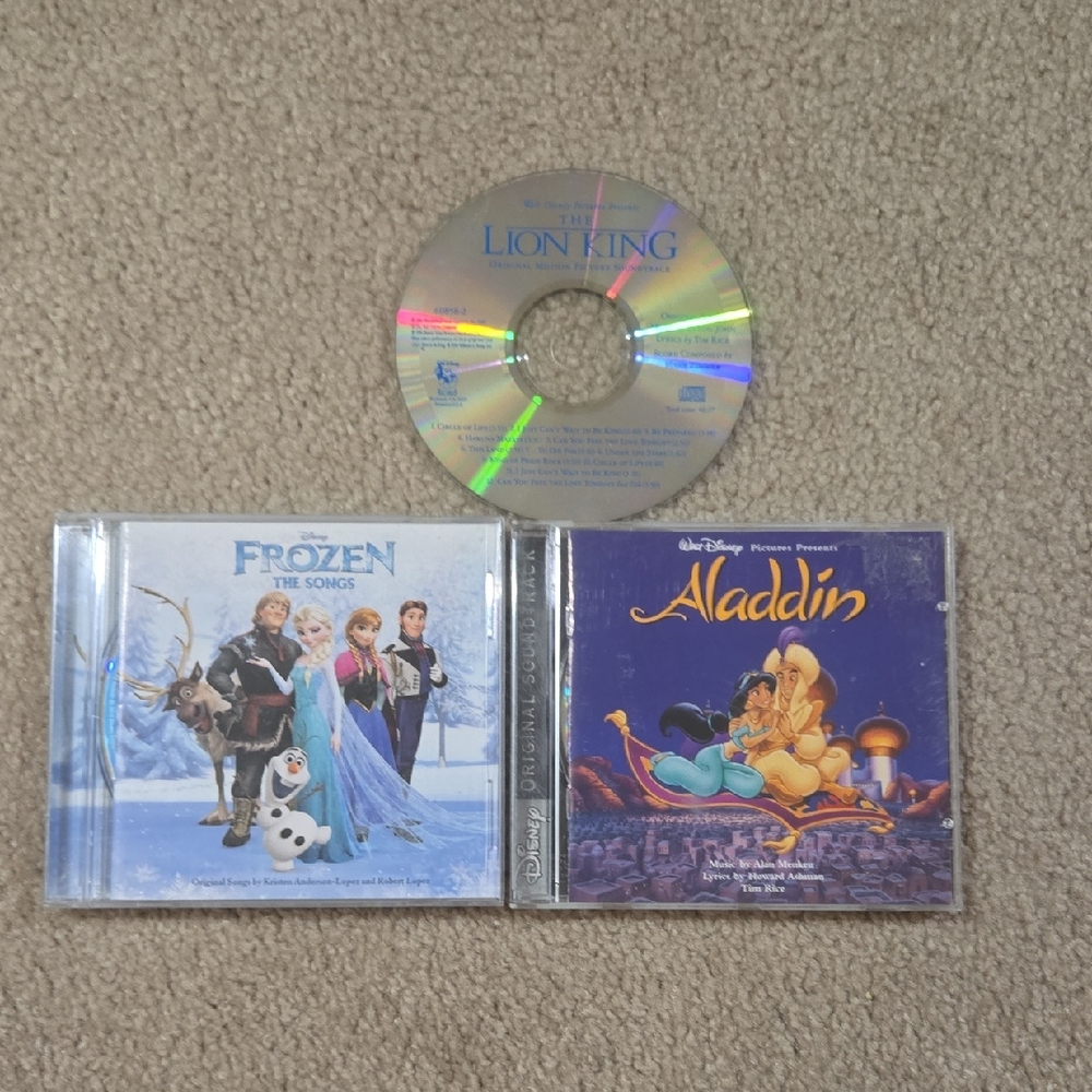 Disney Music Collection: Blue Frozen, Purple Aladdin, Gold Lion King